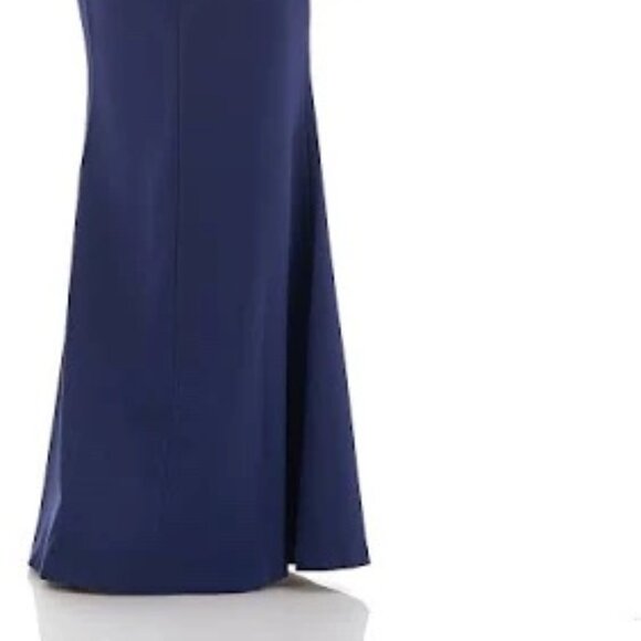 NWT JS Collection Lilah Bow Detail One-Shoulder Mermaid Gown maxi Blue  Size 10 - Picture 5 of 7